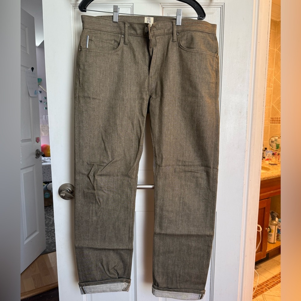 Hiroshi Kato Jeans “the hammer” straight fit in dark green